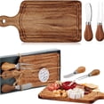 thumbnail image 2 of BMYJ Round Wood Charcuterie Board Set with Stainless Steel Knives and Forks, Mini Cheese Serving Board, Includes Thank You Card and Gift Box, Perfect for Wedding Guests and Party Gifts, 2 of 9