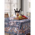 thumbnail image 6 of Orange Blue Boho Table Cloth, Ethnic Geometric Middle Century Art Waterproof Tablecloth for Rectangle Tables, Reusable Washable Fabric Table Cover for Restaurant Kitchen Dining Tables 52"x70", 6 of 6
