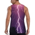 thumbnail image 3 of Easygdp Thunderstorm Violet Purple Men's Tank Top, Sleeveless Muscle T Shirts, Breathable, Quick-Dry, Loose for Gym, Running, Fitness - 3X-Large, 3 of 9