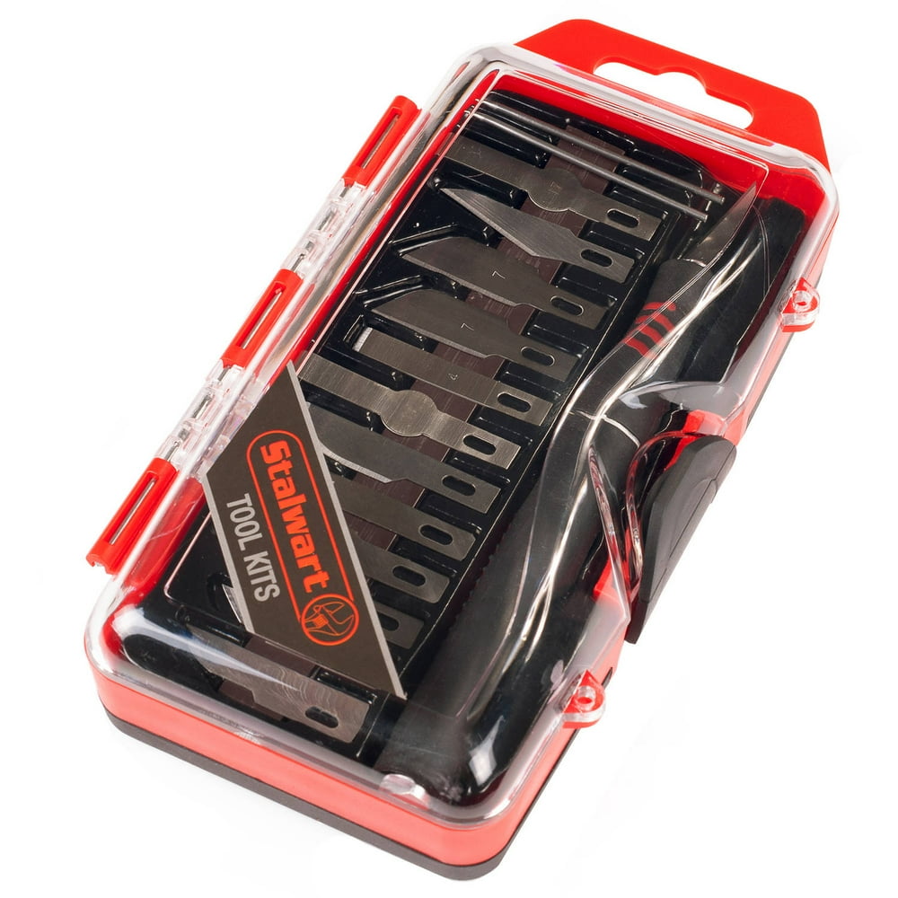 16 Piece Precision Hobby and Craft Knife Blade Set with Handle Detail