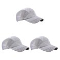 thumbnail image 1 of Qarigey Men Hat Clothing Accessory Sunshade Breathable Headgear Mesh Adjustable Outdoor Baseball Sport Drying Summer Quick Caps gris claro 3piezas, 1 of 6