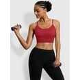 thumbnail image 6 of Sociala Women's Cropped V Neck Sport Camis With Removable cups Stretch Strappy Tank Tops, 6 of 6