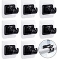 thumbnail image 1 of No Drill Curtain Rod Brackets, 8PCS Self Adhesive Curtain Rod Holder Hooks, Nail Free Curtain Rod Hooks for Bathroom Kitchen Home and Hotel, 1 of 5