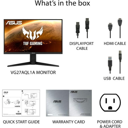 ASUS - TUF Gaming VG27AQL1A 27" LCD Widescreen Adaptive Sync Gaming Monitor (HDMI, DisplayPort) - Black