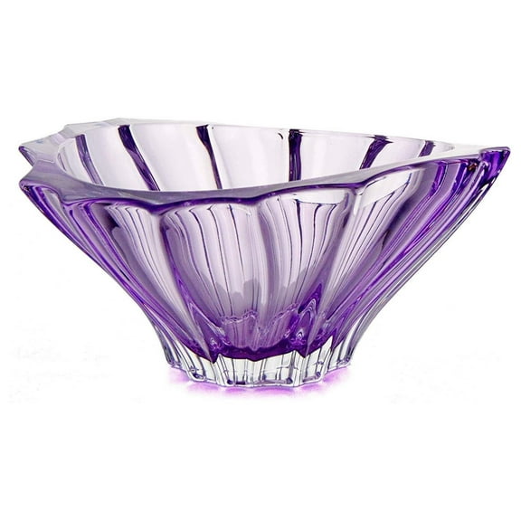 KioJJp Bohemian Crystal Glass Bowl-Vase 8''-Dia Amethyst-Purple Vintage European Design ''Plantica'' Centerpiece Fruit Desserts Home Decor Birthday Wedding Housewarming Anniversary