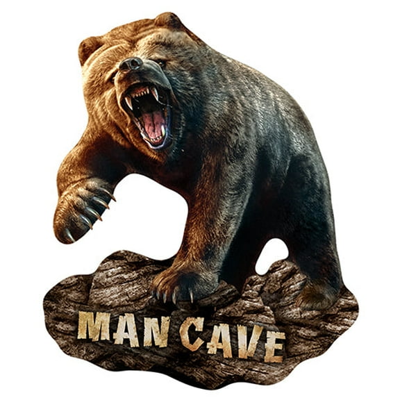 SignMission P-1014 Grizzly Man Cave 14 in. Novelty Sign - Grizzly Man Cave