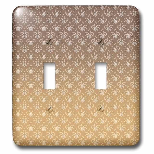 3dRose Small gold fleur-de-lis outlined in white on a gold background. Elegant, simple, beautiful. - Double Toggle Switch (lsp_35983_2)