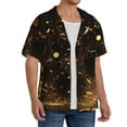 thumbnail image 2 of Sikiie Classical Golden Casino Men's Cuban Shirt, Hawaiian Shirts, Business Casual Button Down Shirts, Short Sleeve Shirt-Small, 2 of 5