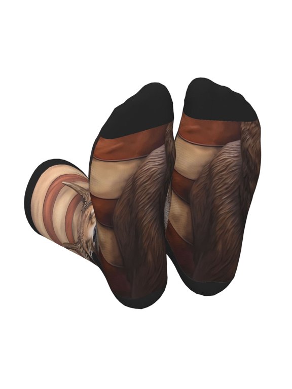 Deer American Flag Wall Print Crew Socks for Men and Women, Men's Soft Moisture-wicking Sock