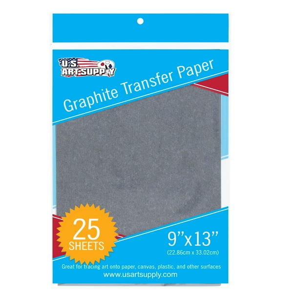 U S Art Supply Graphite Carbon Transfer Paper 9 X 13 25 Sheets Black Tracing Paper For All Art Surfaces Walmart Com Walmart Com