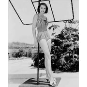 Cyd Charisse - patterned one piece with bow Photo Print (8 x 10)
