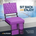 thumbnail image 2 of Folding Reclining Stadium Seat with Back Support for Bleachers 3 Reclining Positions Portable Padded Outdoor Chair with Storage Pockets, 2 of 7