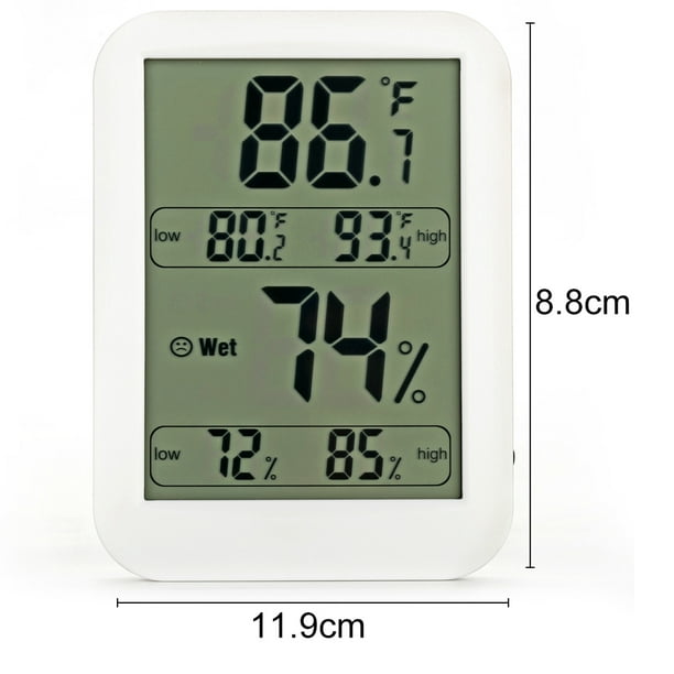 Thermomètre Hygromètre Intérieur Digital à Haute Précision, Moniteur de  Température et Humidimètre, Thermo Hygromètre Indicateur du Niveau de  Confort avec rétroéclairage, horloge et fonction ℃ / ℉