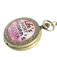 thumbnail image 4 of Life's Short Heavens for Ever Pocket Watch Anti-Tarnish  Christian Religion Watch,  PW-29, 4 of 7