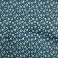 thumbnail image 1 of oneOone Rayon Teal Blue Fabric Christmas Sewing Material Print Fabric By The Yard 56 Inch Wide, 1 of 5