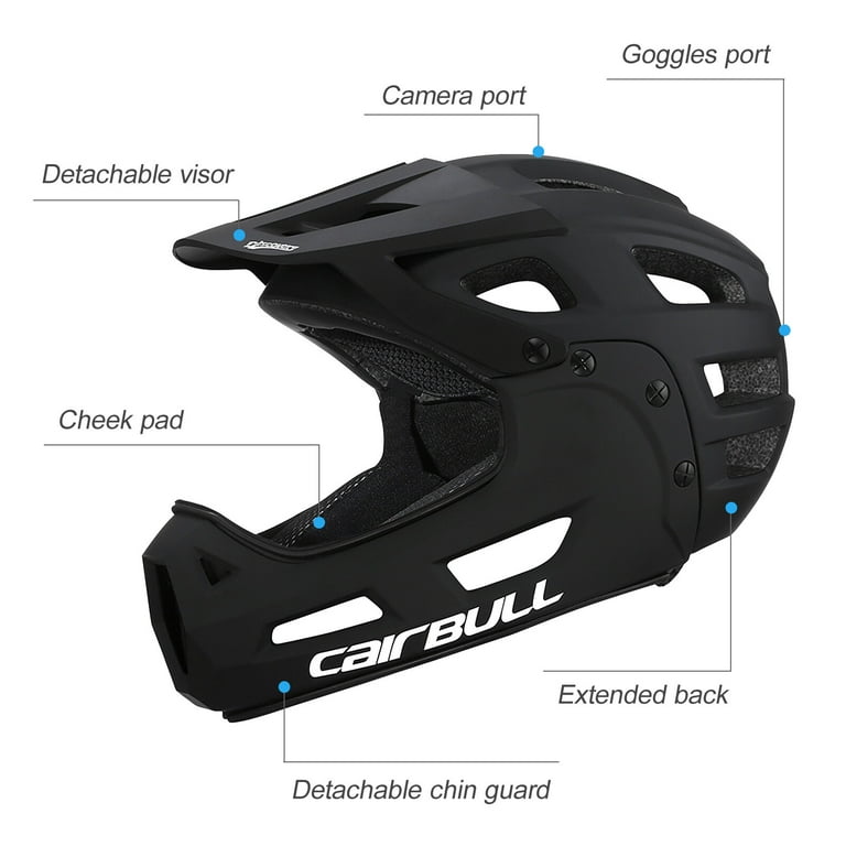 Full Face Bike Helmet Adult Cycling Helmet with Detachable Chin Guard and Visor for Mountain Biking