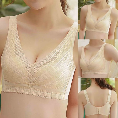 

Danhjin Bras for Women Bra Soild Wire Free Underwear One-Piece Bra Everyday Underwear Bralettes for Women with Support - Summer Savings Clearance