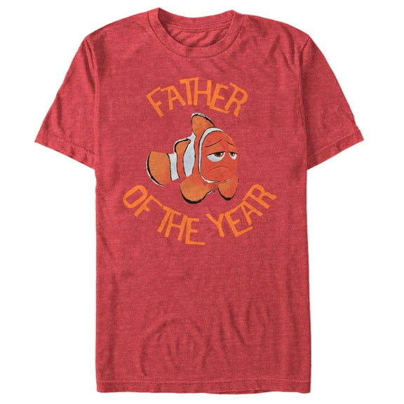 Men's Finding Dory Marlin Father of the Year  Graphic Tee Red Heather Medium