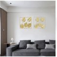 thumbnail image 3 of Arte decoración del hogar decoración de metal para colgar en la pared escultura para colgar en la pared adorno de pared cuadro de pared para la vida en el hogar (hoja de quelonio, cuadrado), 3 of 5