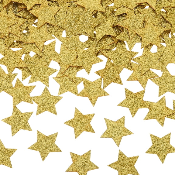 Uxcell 200Pcs Star Confetti Glitter Confetti Table for Party Wedding Festival Decorations, 1 x 1 Inch, Gold