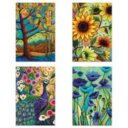 Tree-Free Greetings 16 Pack Blank All Occasion Assorted Notecards with Envelopes,Eco Friendly,Made in USA,100% Recycled Paper,4"x6", Naturally Golden (FP54264)