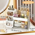 thumbnail image 3 of Wdmiya Makeup Organizer For Vanity, Large Capacity Skincare Organizer Countertop With 2 Drawers, Cosmetic Display Cases Makeup Storage For Bedroom, Bathroom, Ideal Gifts For Women, White, 3 of 7