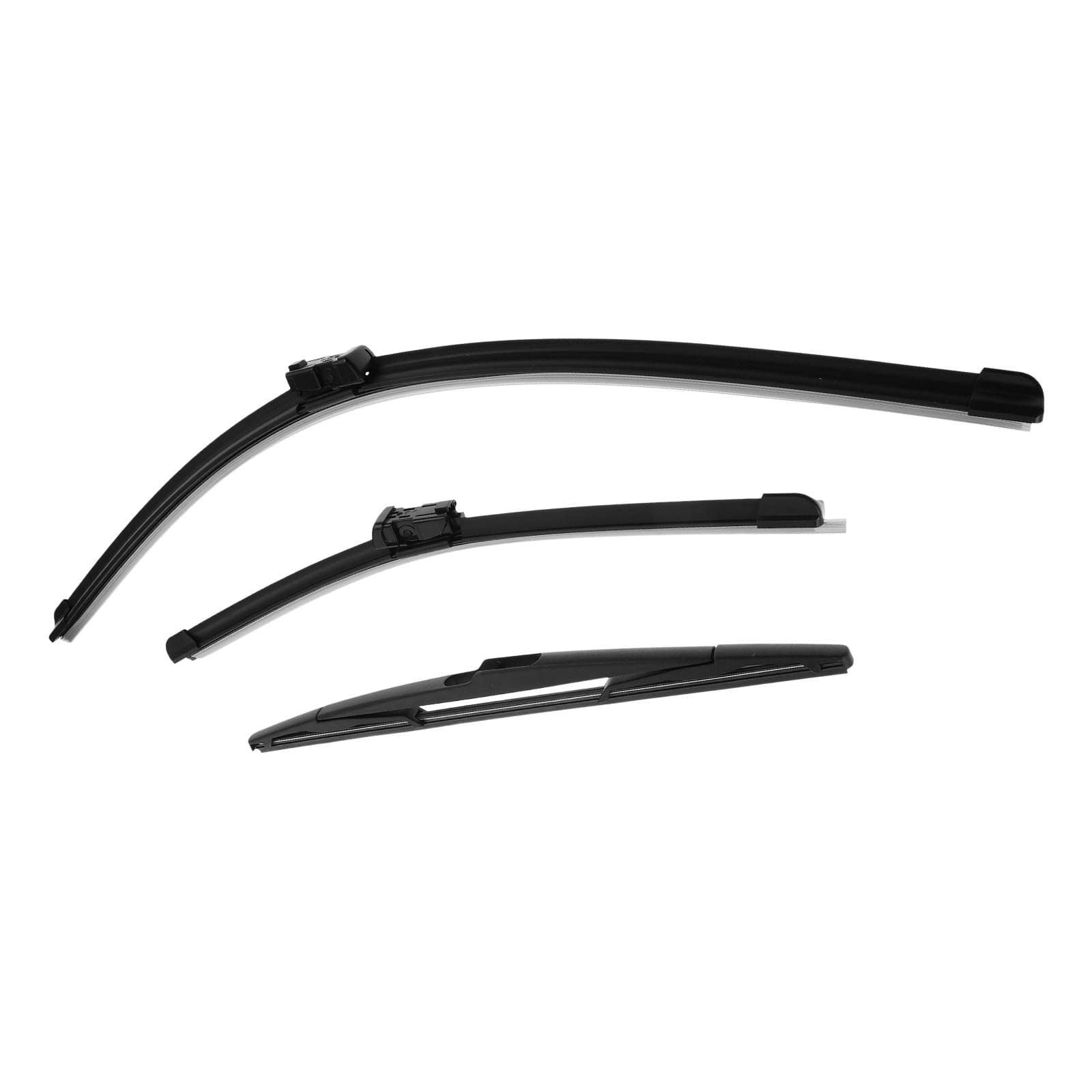 OULII 3pcs Black Wipers Windshield Wiper Blades for Automotive Flat Aerodynamic Design
