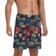 thumbnail image 2 of Balery Adventure Camping Badge Pantalones cortos de pijama de punto de algodón para hombre con cinturilla y bolsillos-Medium, 2 of 6