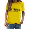 thumbnail image 2 of Baqcunre Valentine'S Day Shirts For Women Funny Print Casual T Shirt Printed Crew Neck Shirt Women's Pullover T Shirt(Yellow S-3XL),Womens Tops Graphic Tees For Women Shirts For Women Womens Tops, 2 of 8