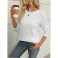 thumbnail image 6 of Women Long Sleeve Crew Neck Slim Fit Stretchy Layer T Shirts Tops, 6 of 6