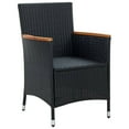 thumbnail image 5 of vidaXL Garden Dining Chairs 4 pcs Poly Rattan Black, 5 of 5