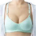 thumbnail image 2 of VBTAPA Womens Striped Bra Spaghetti Strap Full Coverage Push Up Shaping Bras Comfort Wireless Seamless Bra Everyday Underwear Green 34, 2 of 3