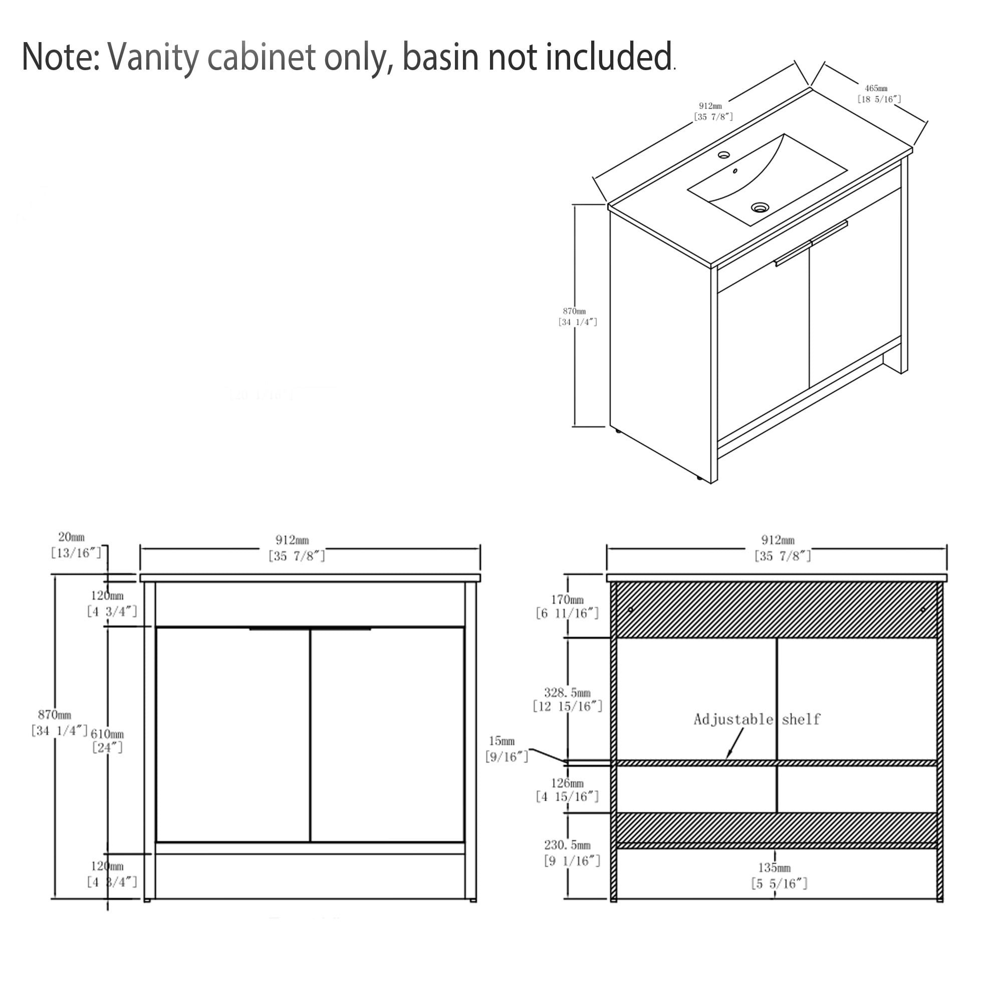 Leumius 30" Freestanding Bathroom Vanity Cabinet with Soft-Close Double Doors,Modern Bathroom Vanity,Spacious Interior Storage,Cabinet Only,Grey