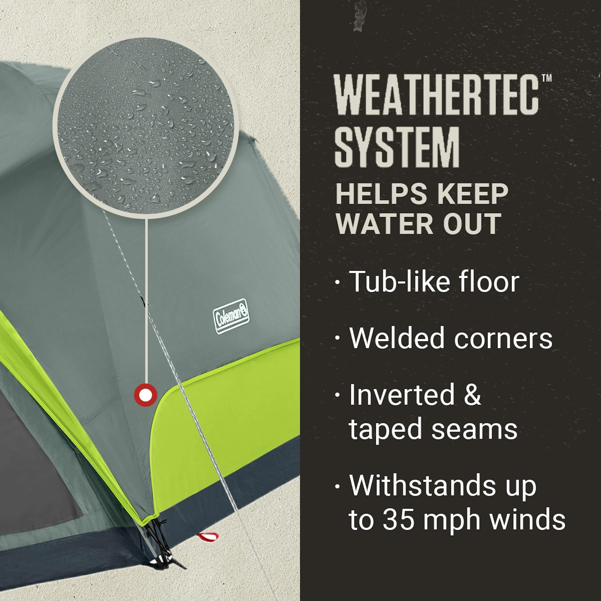 Coleman Skydome™ 8-Person Camping Tent with Screen Room, Rock Grey