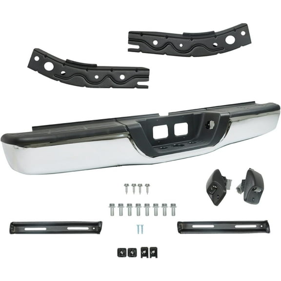 labwork Chrome Steel Rear Step Bumper Assembly Replacement for Tundra 2000-2006 Without Park Assist Sensors TO1103107