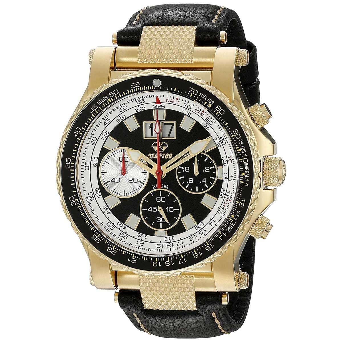 Reactor 81101 Men's Valkyrie Chronograph Black Strap Flight Watch