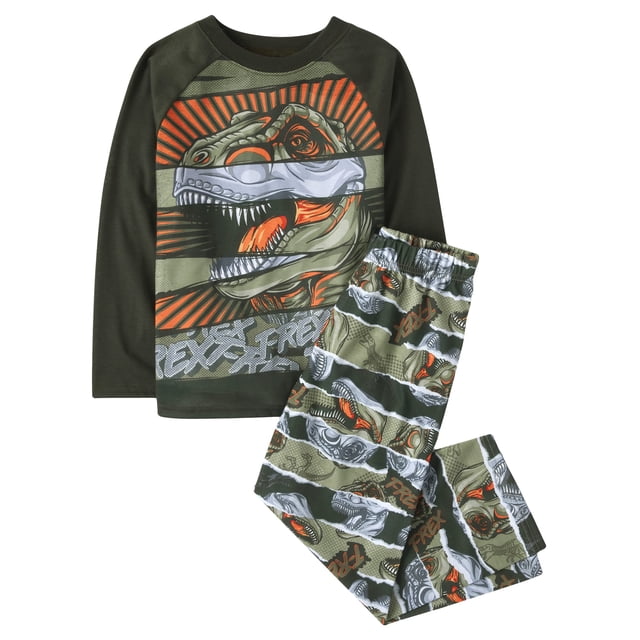 Set de pijama The Children's Place T. Rex de manga larga para niños