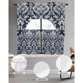 thumbnail image 2 of Vintage Boho Swag Kitchen Curtains Sets for Windows 24 Inch Length, Farmhouse Abstract Floral Aesthetic Art Short Window Curtain Panels Swags Valances and Tiers 3 Piece Set for Cafe/Dining Room, 2 of 5