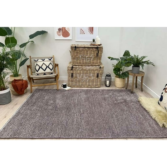Alfa Rich 3x5 Dark Gray Area Rugs for Living Room Bedroom Cotton Washable Pet Friendly Runner
