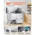 thumbnail image 2 of VEVOR 50 Inch Dog Grooming Bath Tub Stainless Steel w Ramp Faucet Left Door, 2 of 9