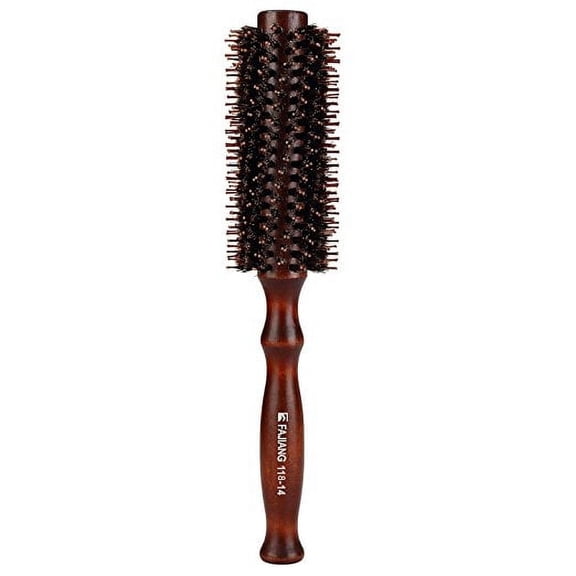1-Pack 2.2" Round Hair Brush, Wooden Handle Blow Dry Brush, Volumizing Barrel Brush for Curling & Smoothing, Anti-Frizz Styling Brush for All Hair Types TIKA