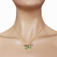 thumbnail image 3 of Galaxy Gold 14K Solid Rose Gold 18" Butterfly Necklace with Natural Diamonds and Peridots, 14"-24" Sizes, August Birthstone, Symbol of Renewal, 3 of 3