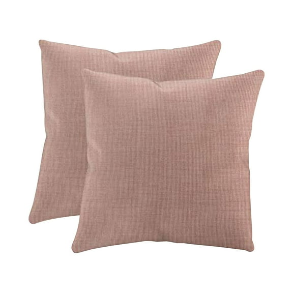 LYCAQL Pack of 2 Decorative Outdoor Solid Waterproof Throw Pillow Covers flax Linen Garden Farmhouse Cushion Cases for Patio Tent Balcony Couch Sofa 15.7x15.7 inch