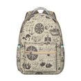 thumbnail image 1 of Ocean Voyage Student Backpack Waterproof Durable Composite Oxford Cloth with Sail, Rudder, and Helm Print, Adjustable Straps, Large Capacity for Beach, School, and Daily Use, 1 of 6