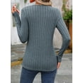 thumbnail image 3 of Eternatastic Women's Round Neck Pullover Sweater Knit Blouse Soft Long Sleeve Shirt Tops Slim Fit Blouses Pullover, 3 of 7