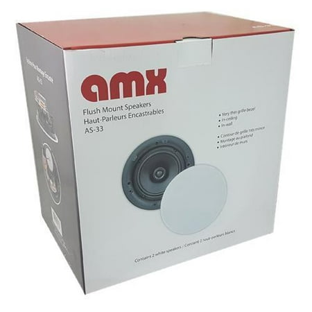 AMX AS-33 8'' 2-Way In-Ceiling Speakers 80 Watts 8 Ohms Sold As A Pair ...