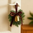 thumbnail image 4 of Shoreew Mini Christmas Cedar Wreath Small Artificial Xmas Wreath with Bell And Ribbon Bow for Christmas Tree Mantle Window Fireplace Kitchen Decoration, 4 of 7