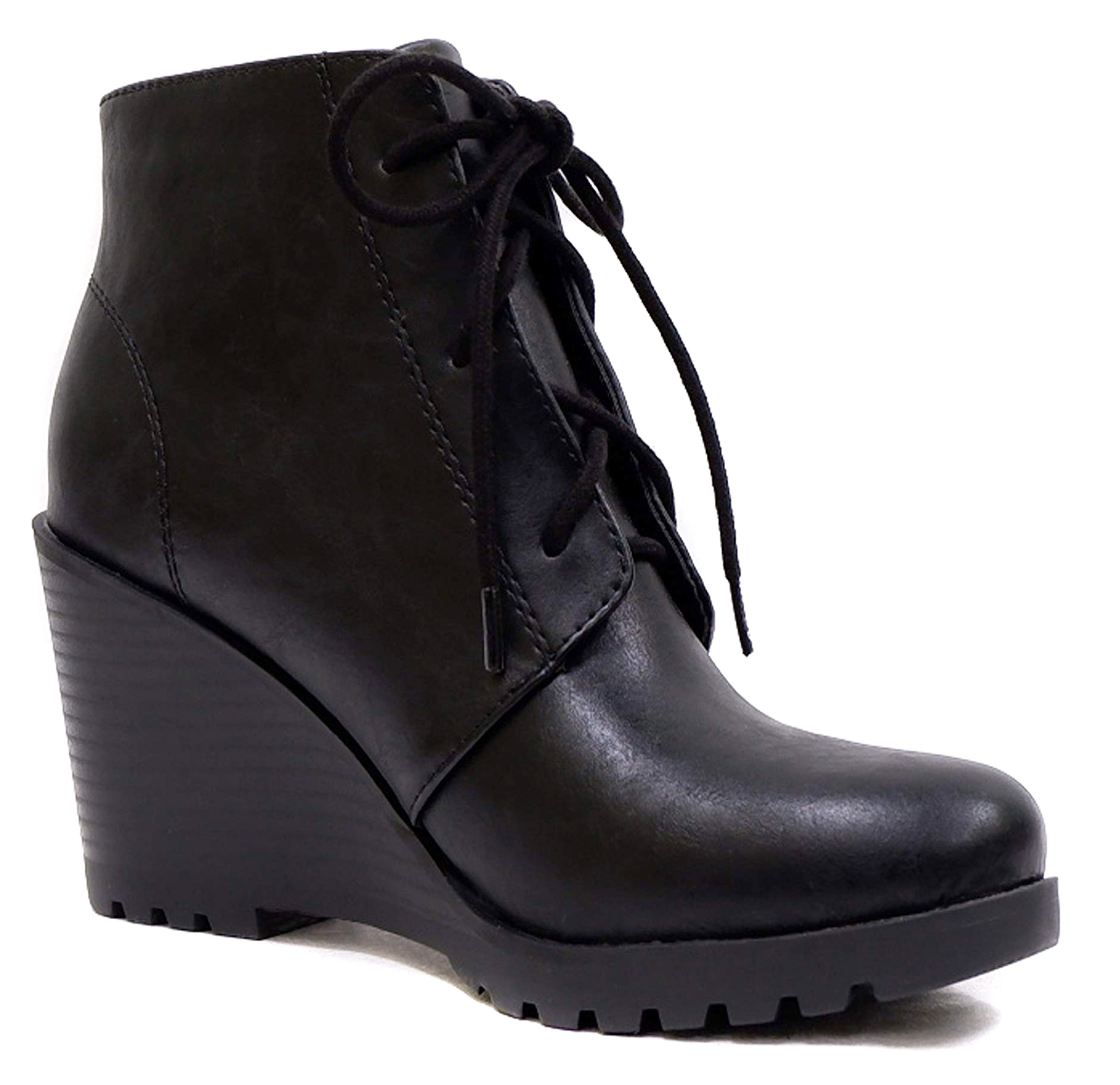 womens leather ankle boots lace up