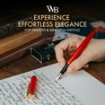 thumbnail image 3 of Wordsworth & Black Fountain Pen Set, 18K Gilded Fine Nib, Includes 24 Pack Ink Cartridges, Ink Refill Converter & Gift Box, Gold Finish, Calligraphy, [Crimson Red], Perfect for Men & Women, 3 of 10