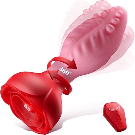 SENSIVO Vibrating Anal Adult Sex Toys for Couples,Anal  Sex Toys with 9 Vibration & Rotation, Anal Toys with Silicone Rose Base, Vibrator Adult Toys Anal Beads for Women & Men